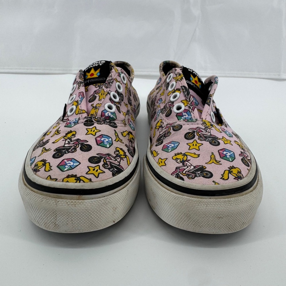 Vans Nintendo Mario Kart Princess Peach Authentic Pink Kids Shoes Size 2.5 - Picture 3 of 13